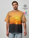 Мужская футболка оверсайз / Закат