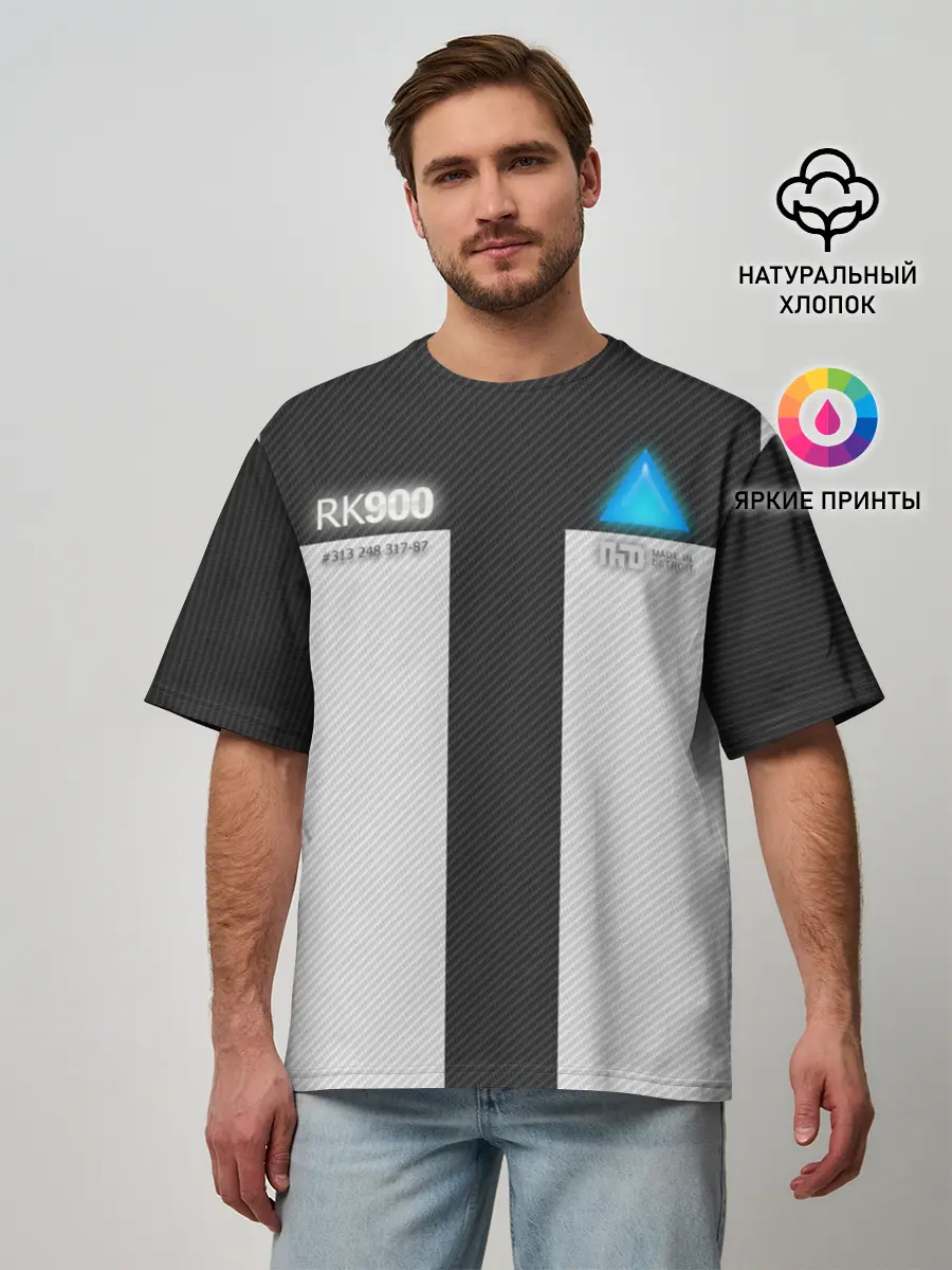 Мужская футболка оверсайз / Connor Detroit: Become Human.