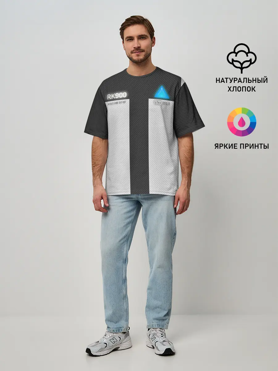 Мужская футболка оверсайз / Connor Detroit: Become Human.