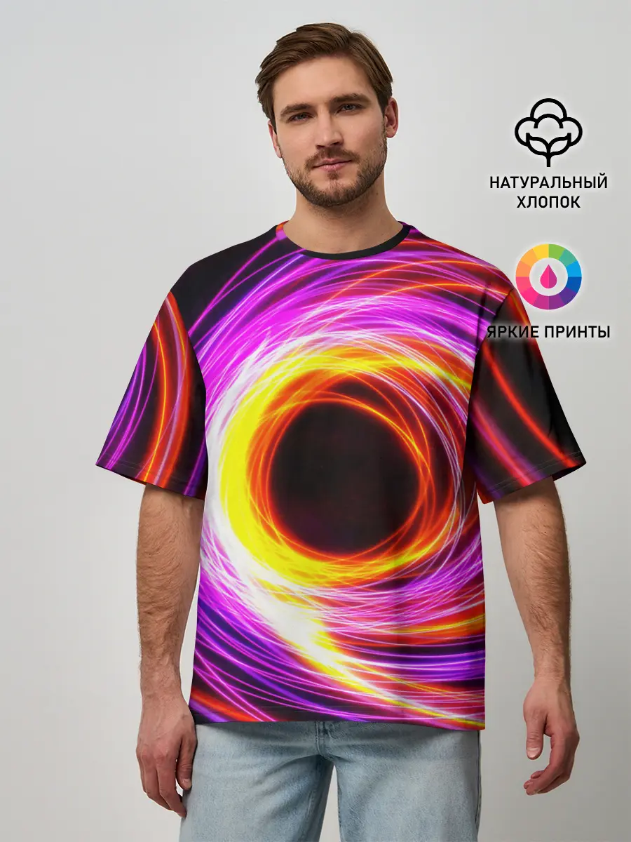 Мужская футболка оверсайз / ИСКРЫ