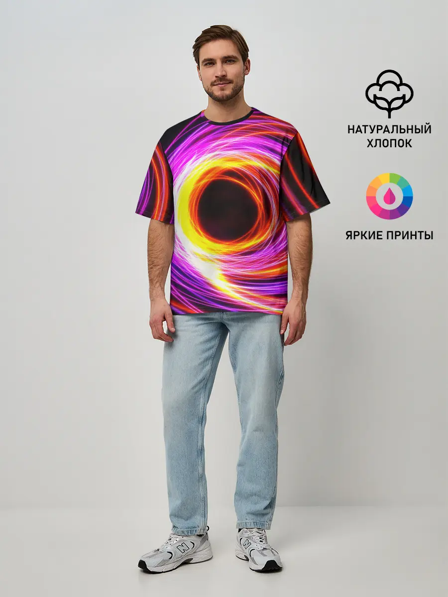 Мужская футболка оверсайз / ИСКРЫ