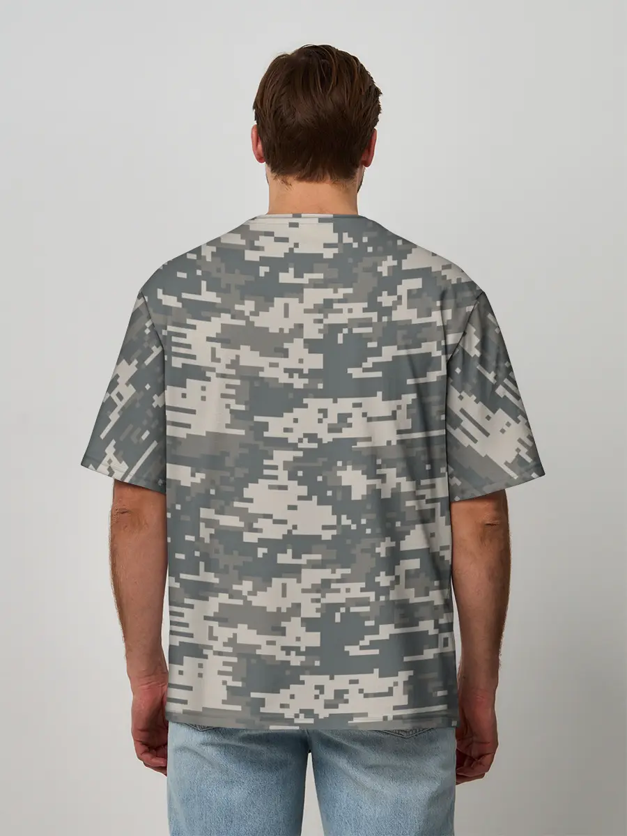 Мужская футболка оверсайз / Цифровой камуфляж