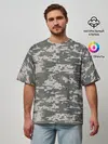 Мужская футболка оверсайз / Цифровой камуфляж