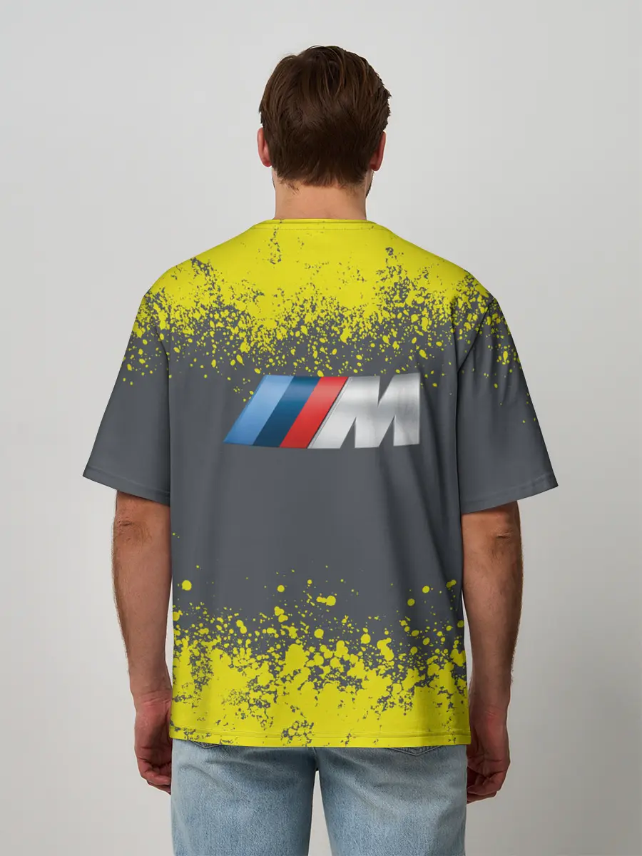 Мужская футболка оверсайз / БМВ | ЖЕЛТЫЙ ПЕРФОРМАНС