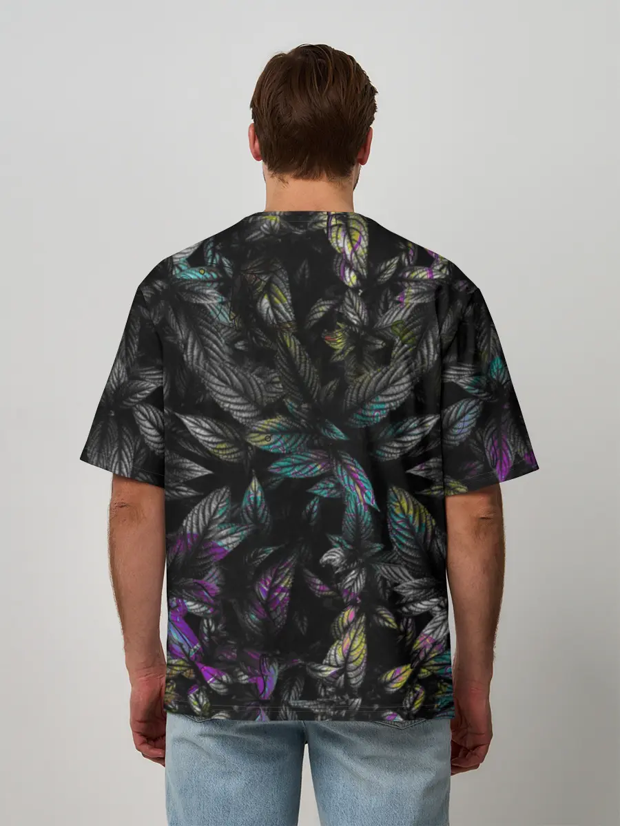 Мужская футболка оверсайз / Череп / Психоделика