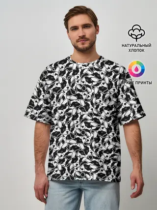 Мужская футболка оверсайз / Щенки Французского Бульдога