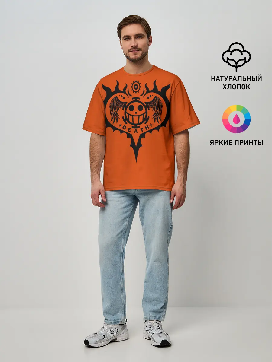 Мужская футболка оверсайз / сердце One Piece