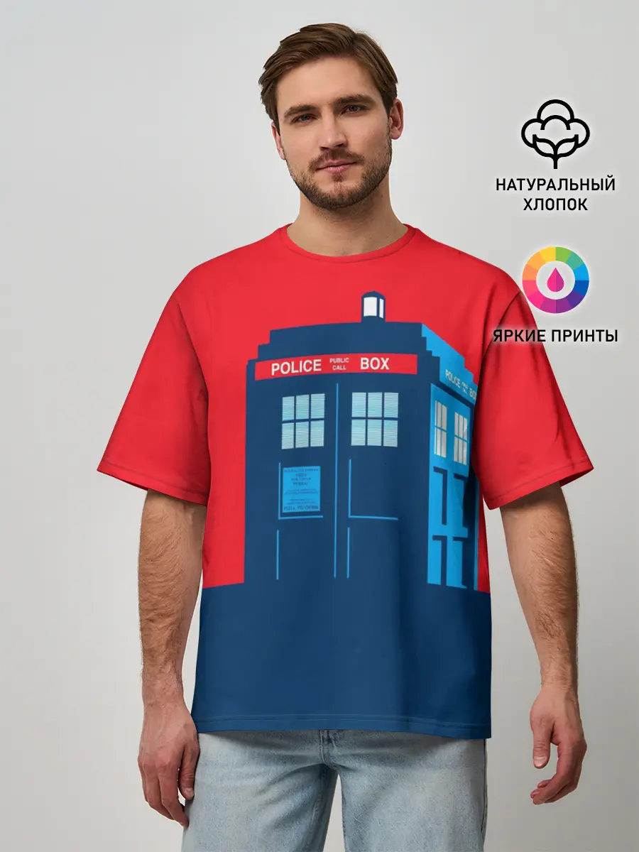 Мужская футболка оверсайз / IN TARDIS WE TRUST