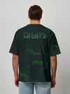 Мужская футболка оверсайз / Сибирь. Лесной волк