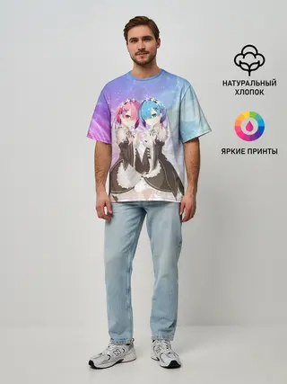 Мужская футболка оверсайз / Рем и Рам