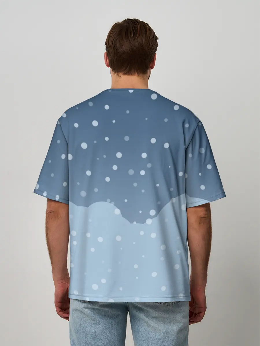 Мужская футболка оверсайз / Новогодний Пикачу