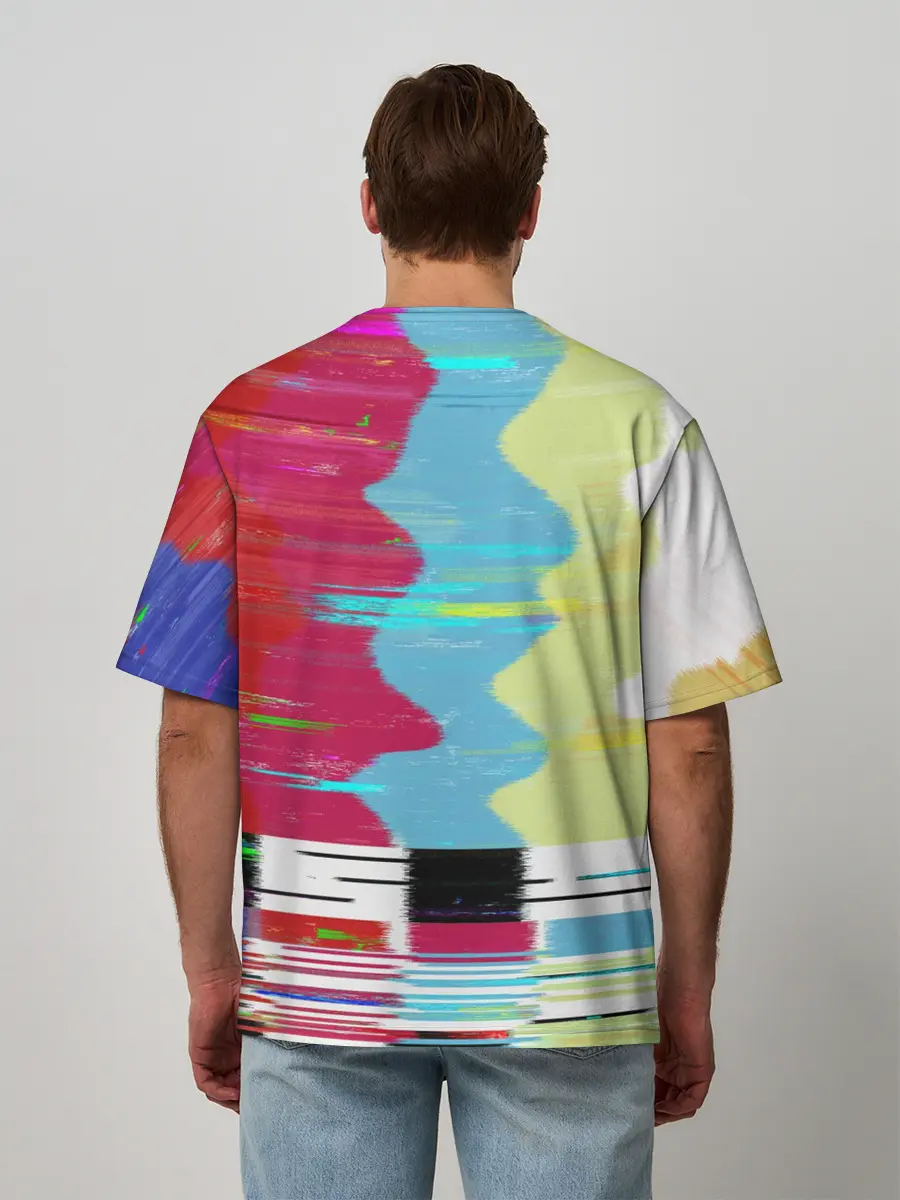 Мужская футболка оверсайз / TV glitch