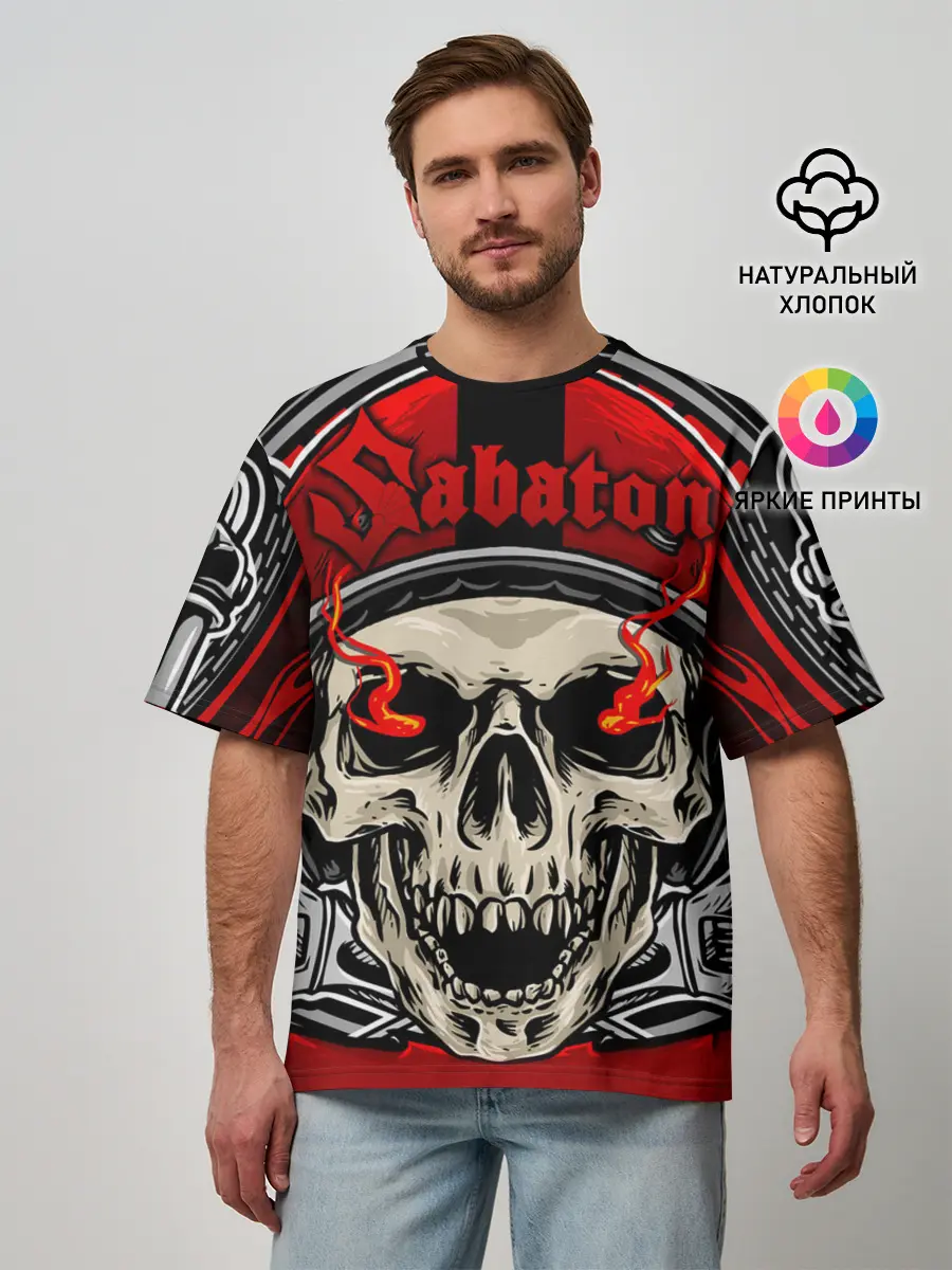 Мужская футболка оверсайз / SABATON