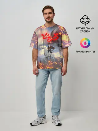 Мужская футболка оверсайз / Хяккимару и Мидоро | Дороро