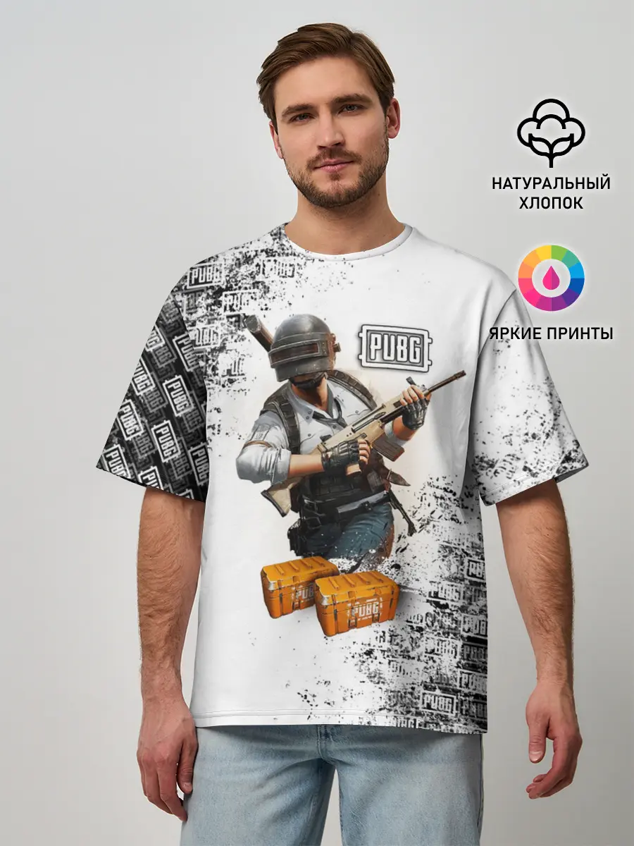 Мужская футболка оверсайз / PUBG