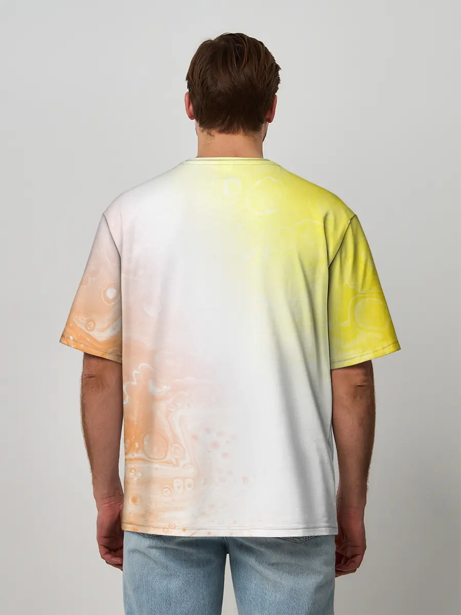 Мужская футболка оверсайз / Поп Ит - Кружок - Разводы