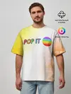 Мужская футболка оверсайз / Поп Ит - Кружок - Разводы