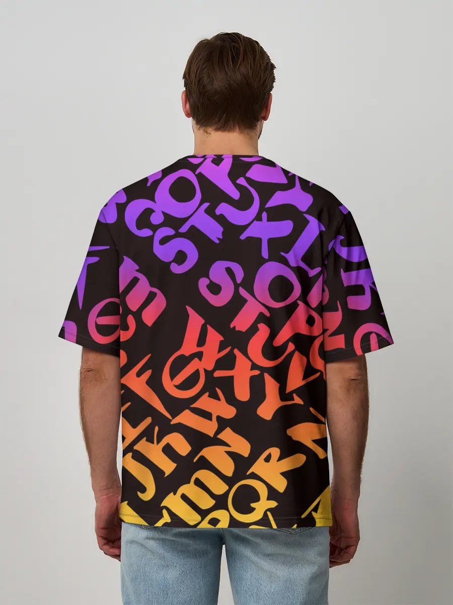 Мужская футболка оверсайз / KILLA фиолетовая