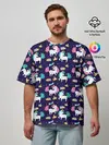 Мужская футболка оверсайз / Unicorn pattern