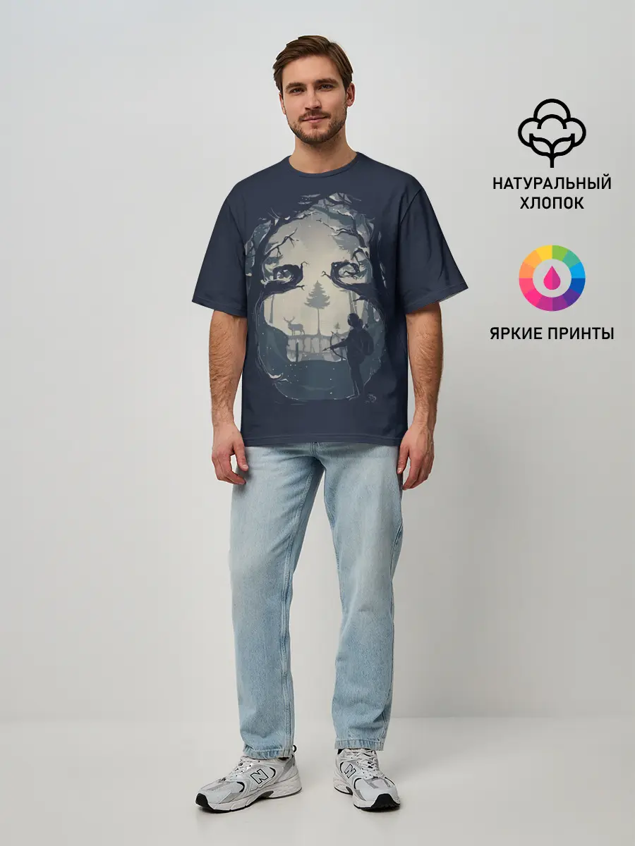 Мужская футболка оверсайз / Элли на охоте