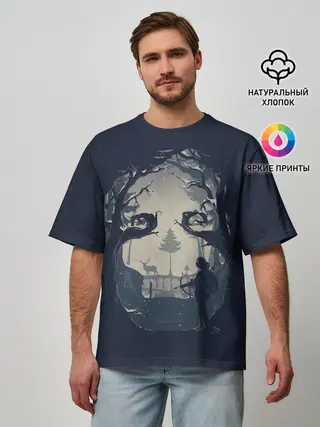 Мужская футболка оверсайз / Элли на охоте