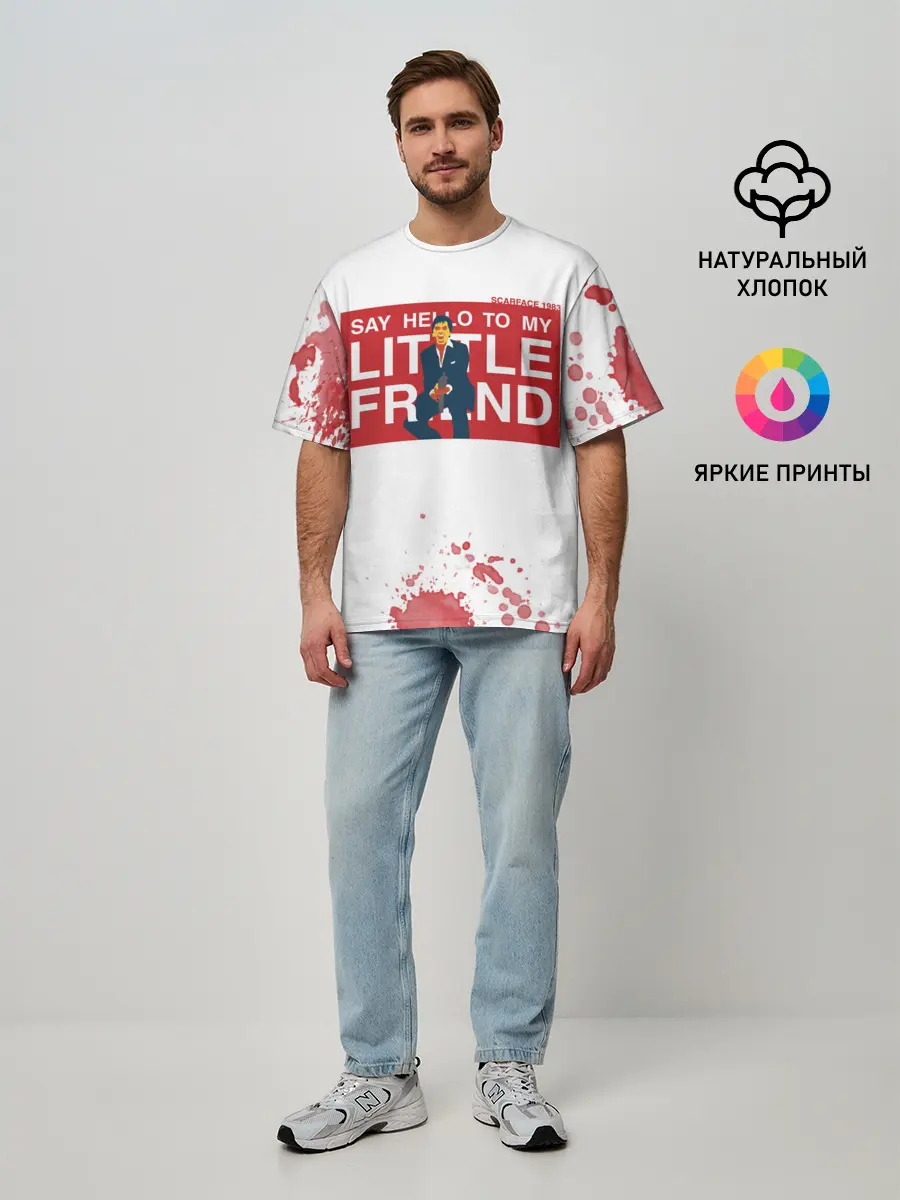 Мужская футболка оверсайз / Лицо со шрамом