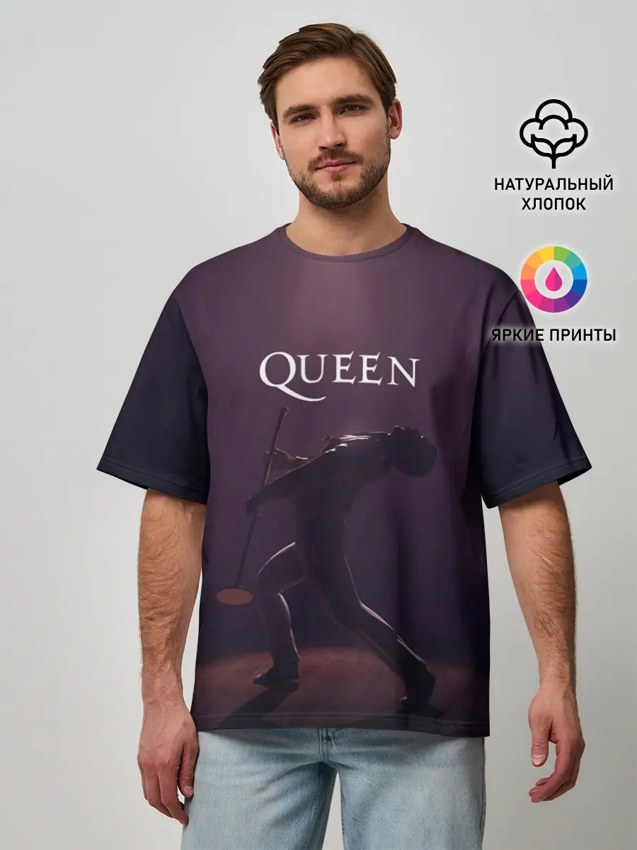 Мужская футболка оверсайз / Freddie Mercury | Queen