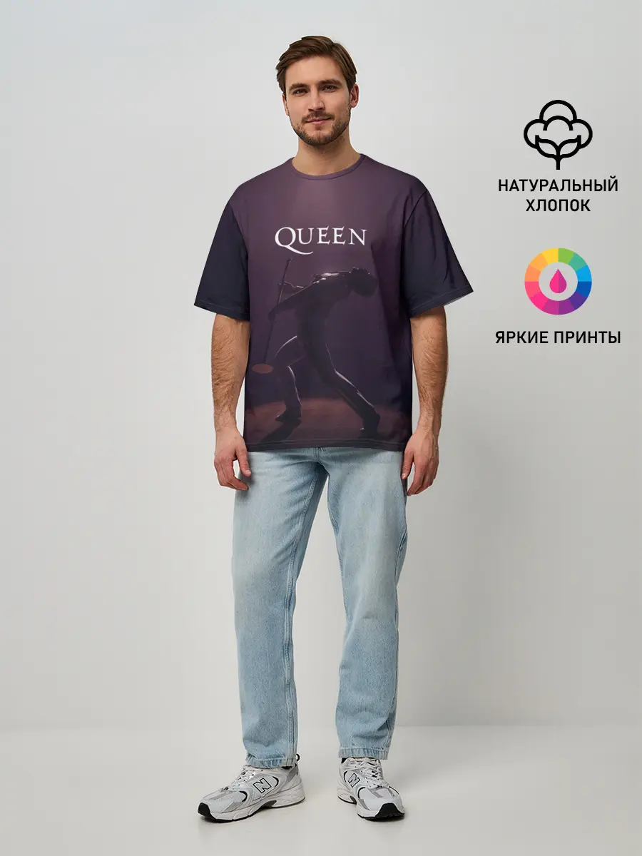 Мужская футболка оверсайз / Freddie Mercury | Queen