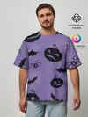 Мужская футболка оверсайз / Фиолетовый хэллоуин