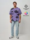 Мужская футболка оверсайз / Фиолетовый хэллоуин