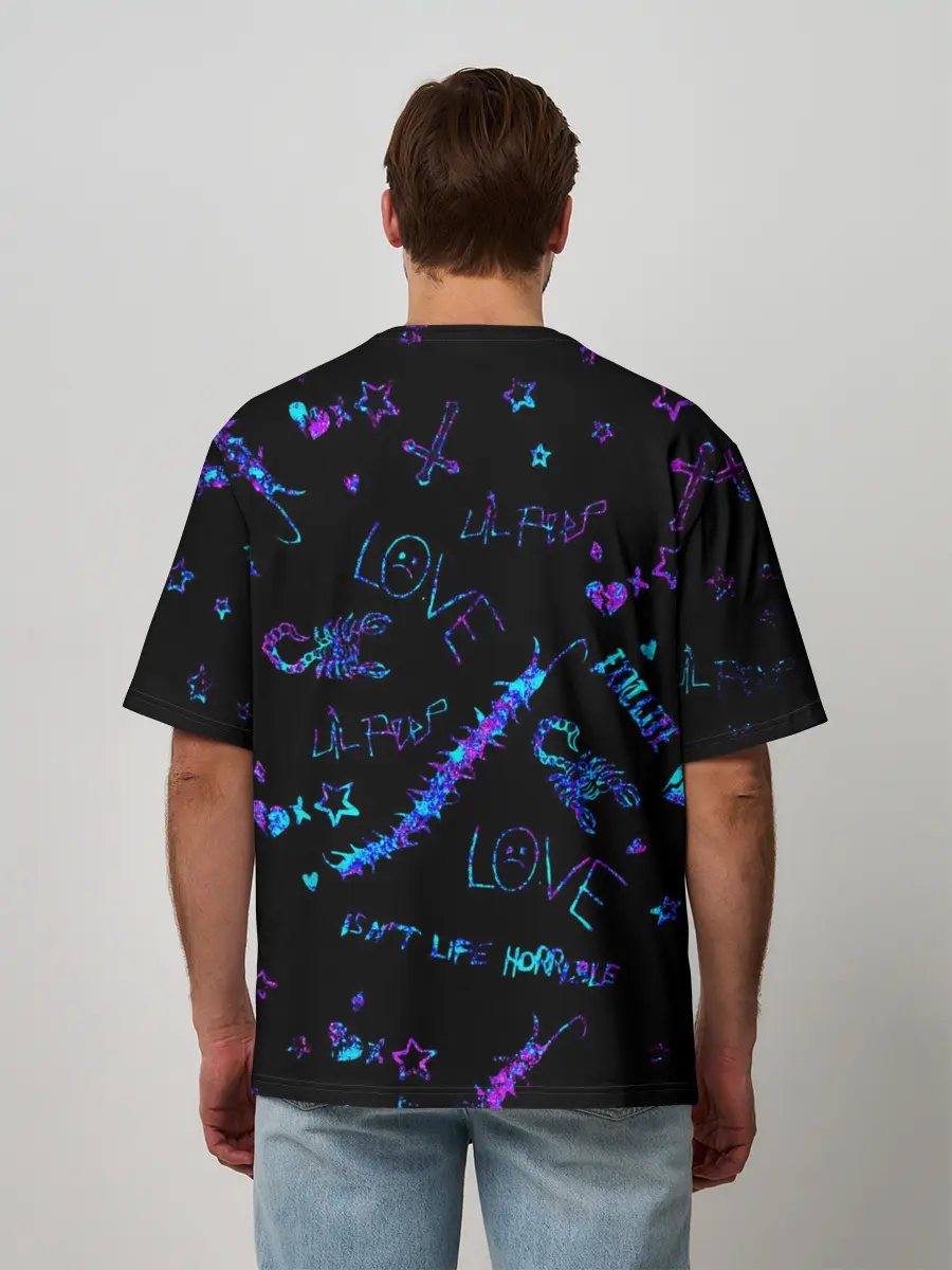 Мужская футболка оверсайз / LIL PEEP / ЛИЛ ПИП