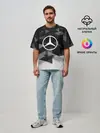 Мужская футболка оверсайз / Mercedes sport geometry