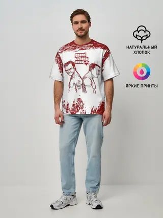 Мужская футболка оверсайз / Тревор vs Майкл | GTA 5