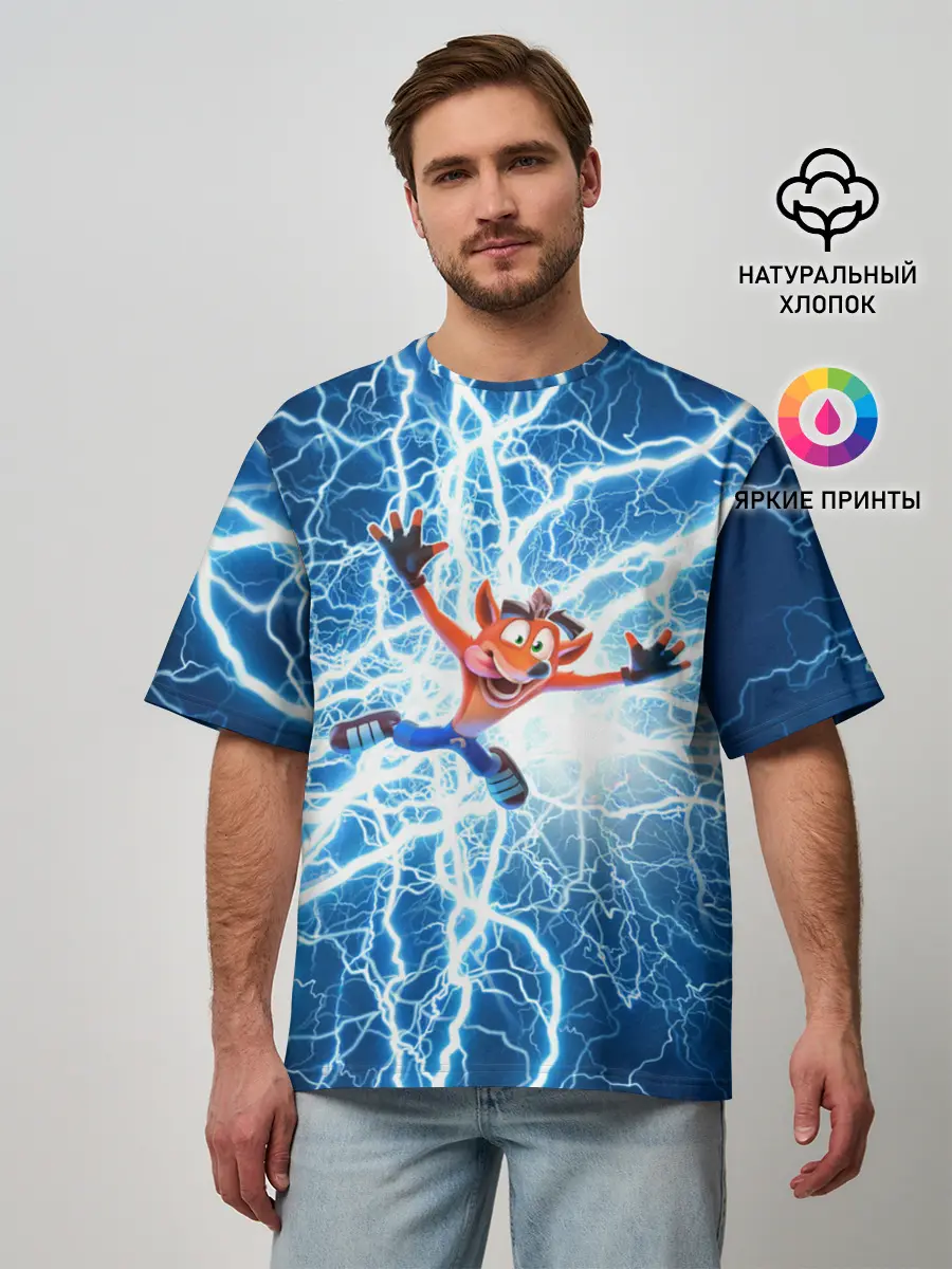 Мужская футболка оверсайз / Crash Bandicoot