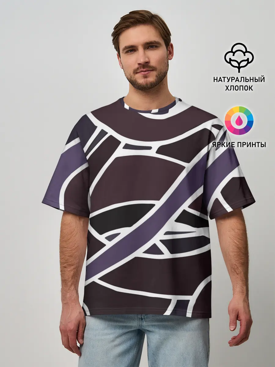 Мужская футболка оверсайз / Линейная текстура