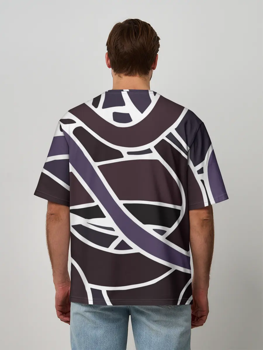 Мужская футболка оверсайз / Линейная текстура