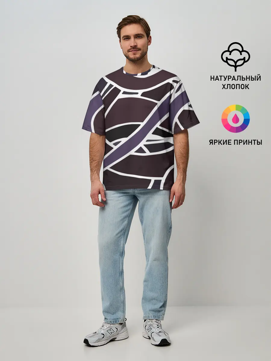 Мужская футболка оверсайз / Линейная текстура