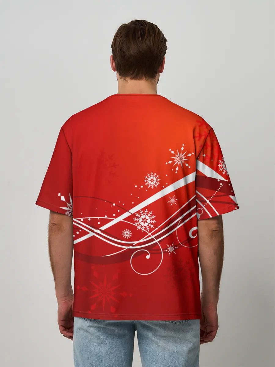 Мужская футболка оверсайз / Отель хазбин Новогодний