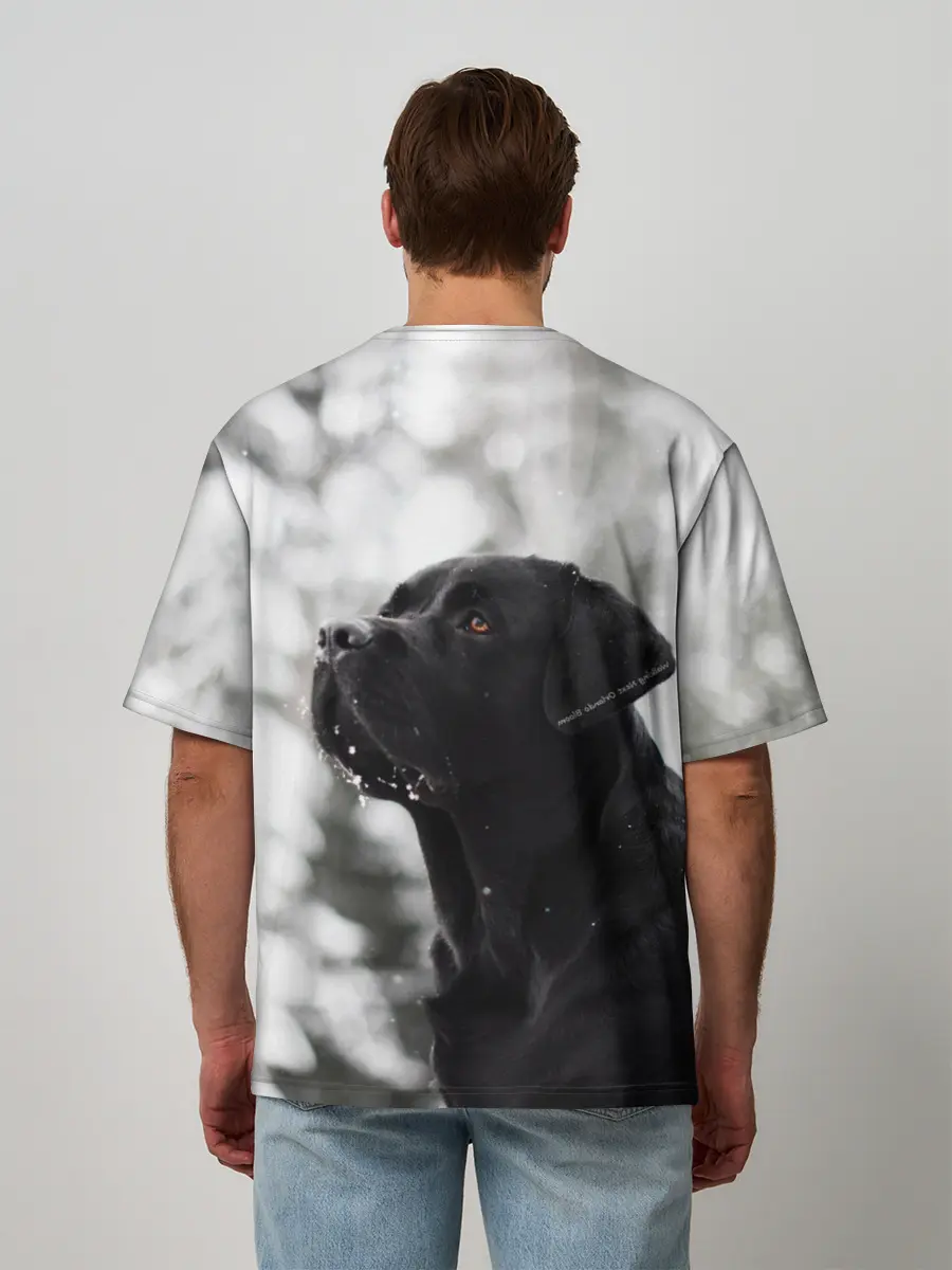 Мужская футболка оверсайз / Лабрадор Марк