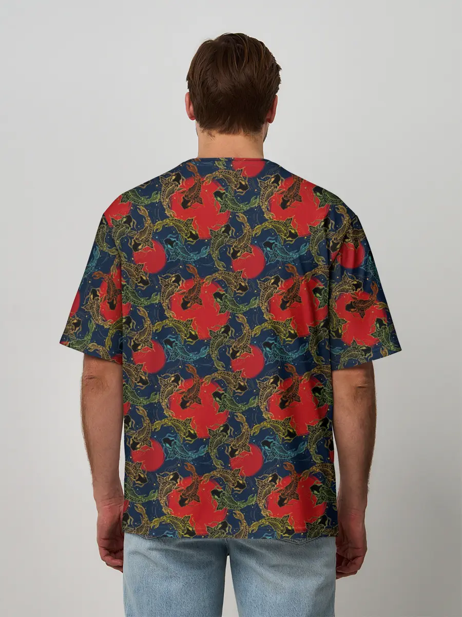 Мужская футболка оверсайз / Карпы