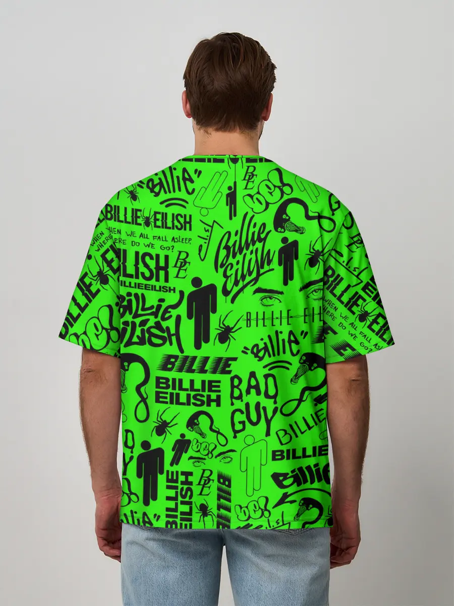 Мужская футболка оверсайз / BILLIE EILISH | БИЛЛИ АЙЛИШ LOGOBOMBING