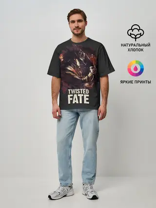 Мужская футболка оверсайз / Twisted Fate