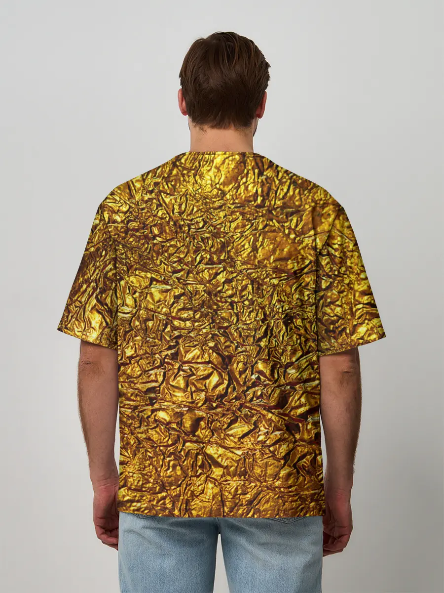 Мужская футболка оверсайз / Сусальное золото