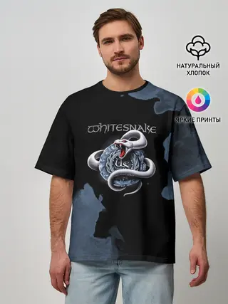 Мужская футболка оверсайз / WHITESNAKE