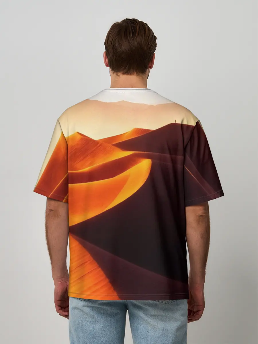 Мужская футболка оверсайз / Пустыня дюна барханы