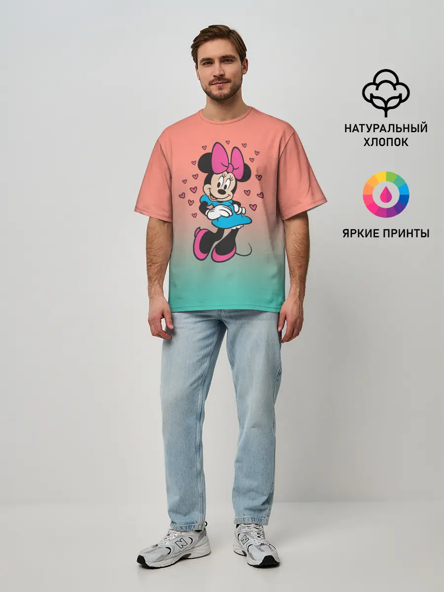 Мужская футболка оверсайз / Минни Маус
