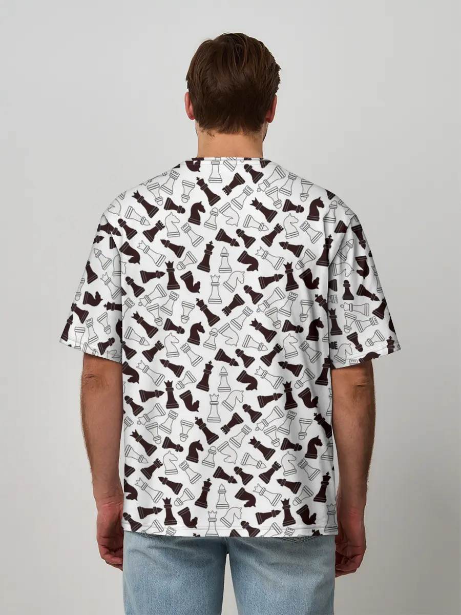 Мужская футболка оверсайз / Шахматные Фигуры