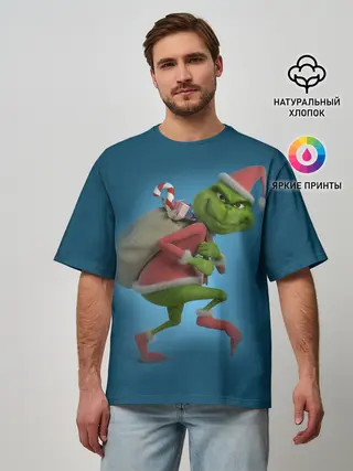 Мужская футболка оверсайз / Гринч