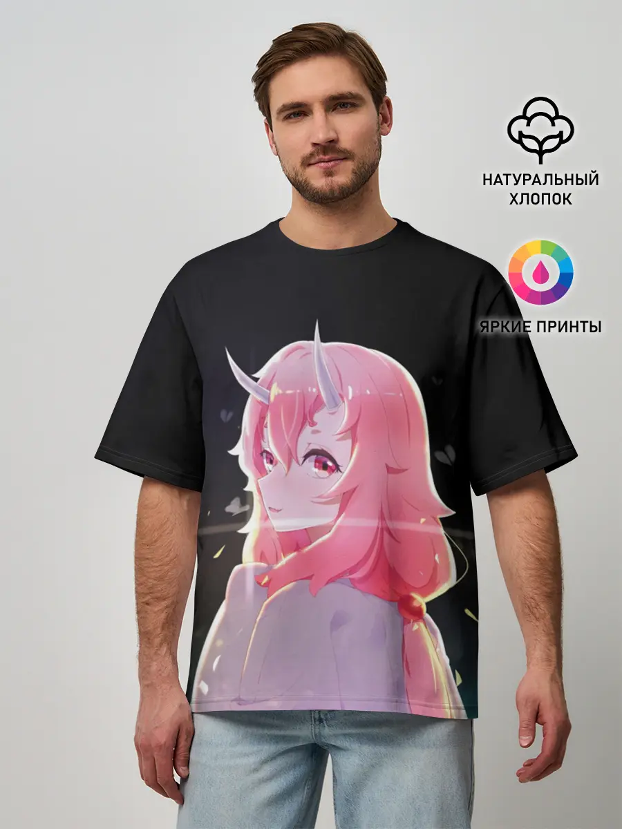 Мужская футболка оверсайз / Аниме Слизь