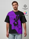 Мужская футболка оверсайз / Чёрный клевер демон в сиреневом